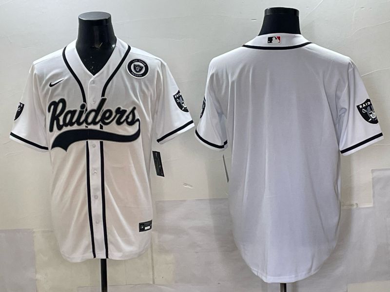 Men 2025 Nike Oakland Raiders Blank White Joint Name  Limited NFL Jersey style 044->oakland raiders->NFL Jersey